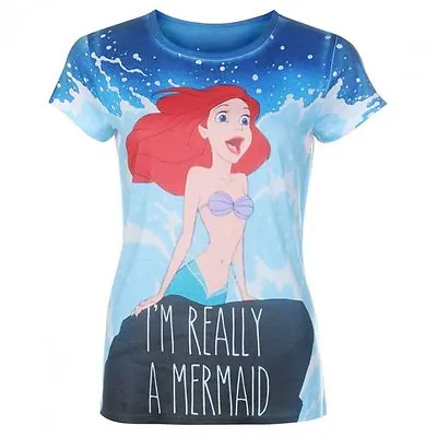Buy Disney The Little Mermaid New Official Ladies Skinny New T-Shirt Various Sizes • 14.99£