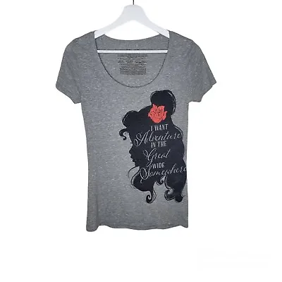 Buy Disney Store Belle Scoop Neck Gray T- Shirt Women's Size XS #3129 • 7.53£