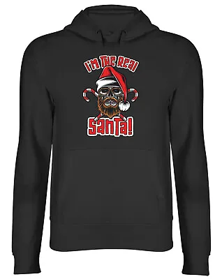 Buy Christmas Skull Hoodie Mens Womens I'm The Real Bearded Santa Xmas Top Gift • 17.99£