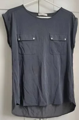 Buy Oasis Ladies Grey / Blue T-shirt Top Size 20 • 5.99£