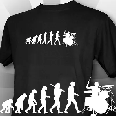 Buy Evolution Of A Drummer Mens Black T-Shirt Drumkit Pearl • 13.99£