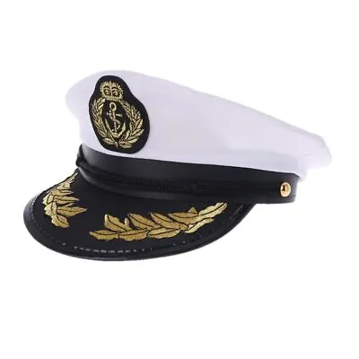 Buy White Adult Yacht Captain Navy Cap Costume Party Cosplay Dress Sailor Hat • 6.47£