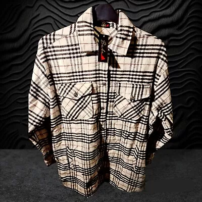 Buy Womens Check Fleece Casual Jacket Shacket Oversized Baggy Top Shirt • 12.99£