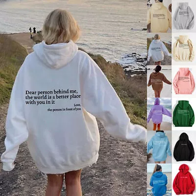 Buy Ladies Long Sleeve Hooded Sweatshirts Pullover Hoodie Shirt Slogan Plus Size Top • 14.99£