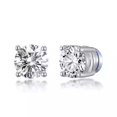 Buy Men's Silver Plated Round Magnetic Clip On Stud Earrings Created With Zircondia® • 6.99£