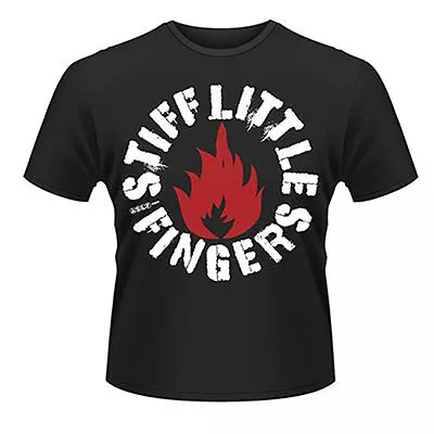 Buy Stiff Little Fingers (SLF) - Flame Logo Black T Shirt Official Merch (Punk) • 15.99£