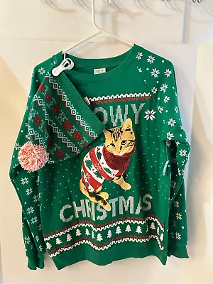 Buy Freeze Cat Sweatshirt & Matching Hat Medium M 7/9 Green New  Meowy Christmas  • 23.62£