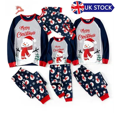 Buy Kids Adults Christmas Family Matching Pyjamas Pajamas Snowman Sleepwear PJs Sets • 7.99£