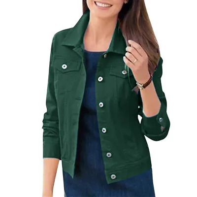 Buy UK Womens Denim Jackets Long Sleeve Slim Fit Jeans Jacket Ladies Coat Cardigan • 17.99£