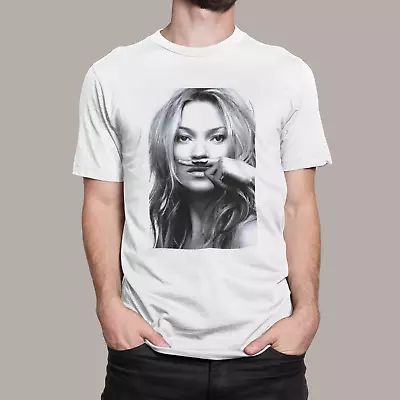 Buy Kate Moss Moustache T Shirt Cool Funny Adults Kids • 9.99£