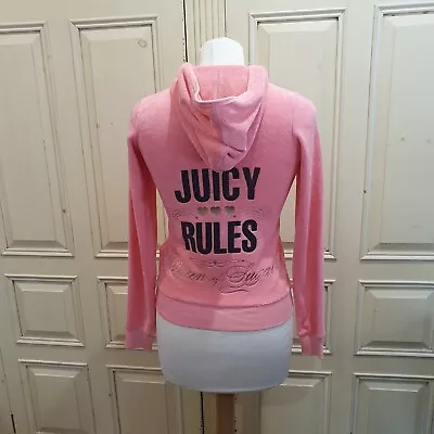 Buy JUICY COUTURE 12 BRIGHT PINK GOLD QUEEN SUGAR Jogger FULL ZIP HOODIE Jacket  • 39£