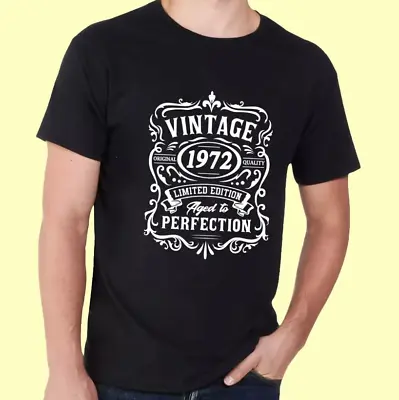Buy Vintage 1972 Birthday T Shirt, Middle Age Gift Idea, 50th 51st 52nd, 617 • 9.85£