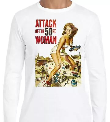 Buy Attack Of The 50ft Women Foot Classic B Movie Long Sleeve T-Shirt • 13.95£