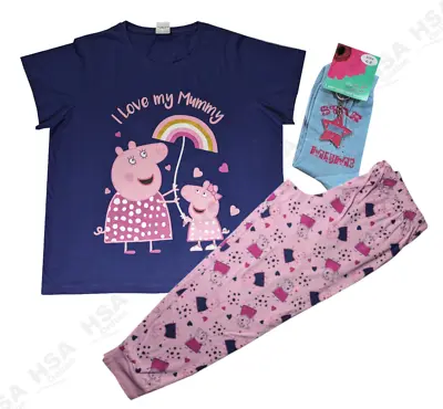 Buy Womens Ladies Character Pyjamas, Mummy Pig, Peppa Pig, Christmas Gift For Mum • 16.99£