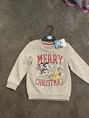 Buy Girls Mickey Mouse Christmas Jumper Age 2-3 Years • 8£