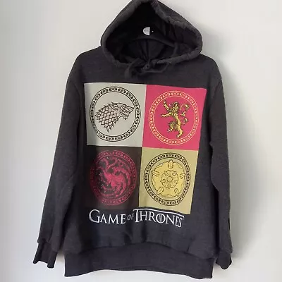 Buy HBO Ladies Grey Game Of Thrones Logo Drawstring Hooded Sweatshirt Size 14 • 12£