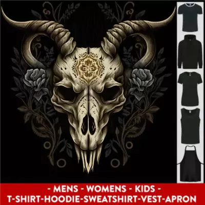 Buy A Ram Skull Gothic Goth Heavy Metal Rock Mens Womens Kids Unisex • 8.99£