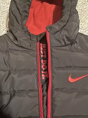 Buy NWT 🔥NIKE Boy's Size 6 Winter Puffer Jacket Red And Black “Just Do It” • 35.51£