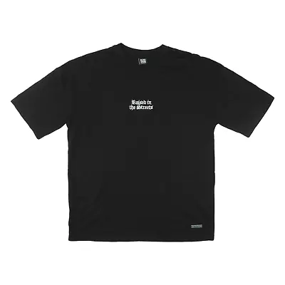 Buy BLACK SQUAD Raised In The Streets Oversized Mens T-Shirt Black Short Sleeve M • 9.99£
