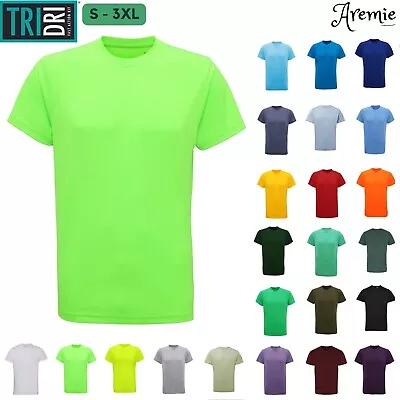 Buy TriDri Mens Short Sleeve Polyester T Shirt | Cool Wicking Quick Dry Fitness Top • 11.99£