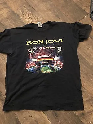 Buy Bon Jovi VIER WILDE NACHTE 2001 Your Black T-shirt Men’s XL  • 9£