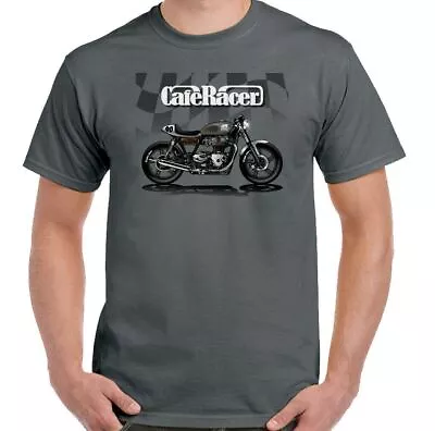 Buy Cafe Racer T-Shirt Mens Biker Motorbike Motorcycle Rider Indian Enthusiast Top • 10£