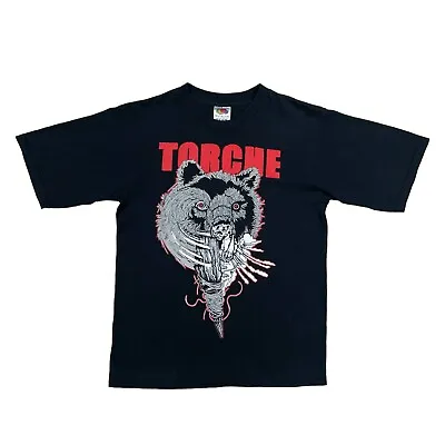 Buy TORCHE Womens Vintage Band Graphic T Shirt Fruit Of The Loom Black 14-16 VGC • 16.96£
