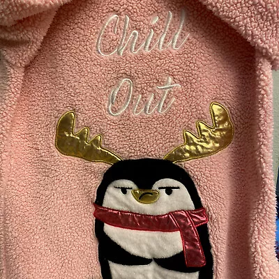 Buy Grumpy Penguin￼￼ Pink Chill Out Christmas Sweater Holiday Time! Cute! • 7.32£