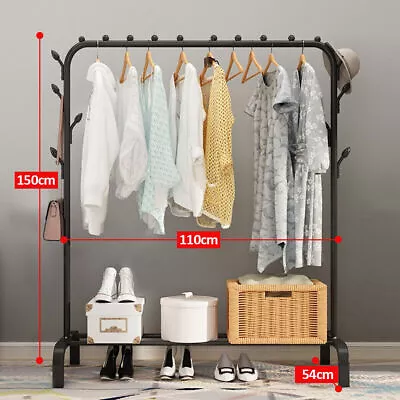Buy Heavy Duty Clothes Rail Metal Garment Hanging Rack Display Stand Shoes Shelf UK • 11.98£