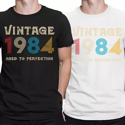 Buy Classic Vintage 1984 Aged To Perfection 40th Birthday Gift Mens T-Shirt For Him • 9.99£