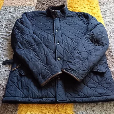 Buy Barbour Jacket Adult XL Black Quilted Long Sleeve Zip Up Pockets Logo Mens • 24.99£