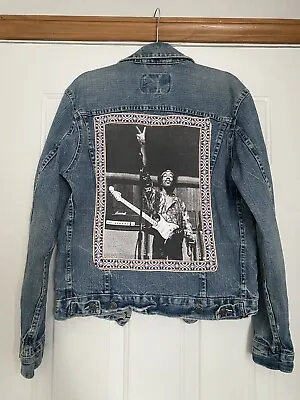 Buy Unique X-Small Jimi Hendrix American Eagle Outfitters Denim Jacket • 24.11£
