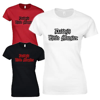 Buy Daddy's Little Monster Ladies Fitted T-Shirt - Lil Harley Quinn Cosplay Inspired • 10.62£
