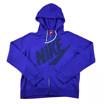 Buy Nike Purple Hoodie Large Zip Up Oversized Y2k Vintage Mens Womens Unisex • 22.50£