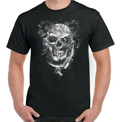 Buy Skull T-Shirt Biker The Grim Reaper Mens Gothic Tattoo Motorcycle Motorbike Top • 10.99£