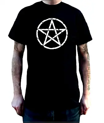 Buy Distressed Pentacle T Shirt - Pagan Witchcraft Gothic Unisex  Tee Occult Tshirt • 11.99£