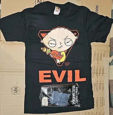 Buy 2 X Family Guy Tshirts- Evil Stewie And Evil Monkey *Brand New* • 15£