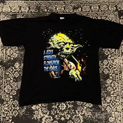 Buy 90’s Vintage Star Wars Men’s T-shirt With Yoda Size Large • 45£