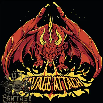 Buy Savage Attack Fantasy Dragon Mens T-Shirt 100% Cotton • 10.75£