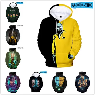 Buy Breaking Bad 3D Unisex Men Women Hoodie Sweatshirt Hood Jumper Pullover • 26.99£