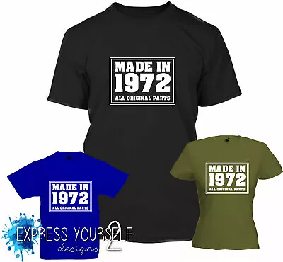 Buy MADE IN  1972- T Shirt, 50th BIRTHDAY (2022), Fun, Present, Gift, NEW • 9.99£