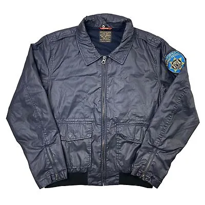 Buy Scotch Black Jacket 90s Type G-1 US Highway Patrol Vintage Mens XL • 39.99£
