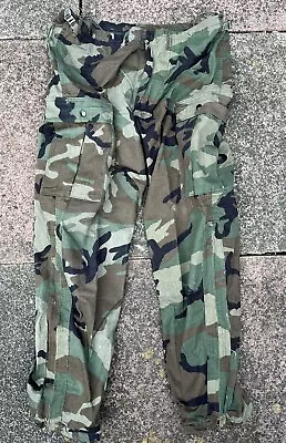Buy US Army Woodland BDU Camo Class 1 80s Chemical NBC Combat Trousers Pant Medium • 15£