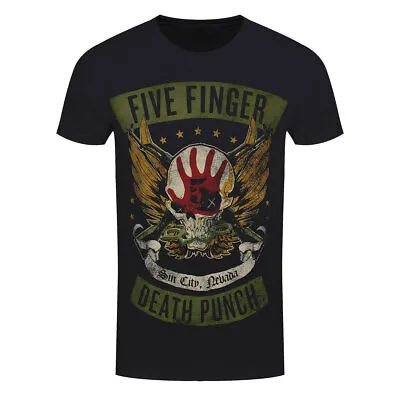 Buy Five Finger Death Punch T-Shirt FFDP Locked Loaded Band Official New Black • 15.95£