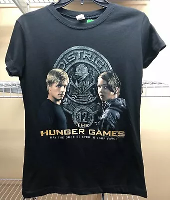Buy The Hunger Games District 12 Katniss And Peeta Juniors Women T-Shirt Black Sz Sm • 14.21£