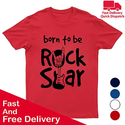 Buy Rock Star Kids T Shirt Born To Be Guitarist Cute Guitar Funny Children Tee Gift • 4.99£