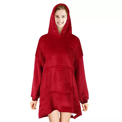 Buy Hoodie Oversized Blanket Fleece Ultra Big Giant Comfy Hooded Sweatshirt Adult • 5.49£