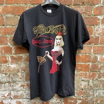 Buy 80’s Aerosmith T Shirt Large Single Stitch Going Down Pump 1989 Rock Band Rare! • 199.99£