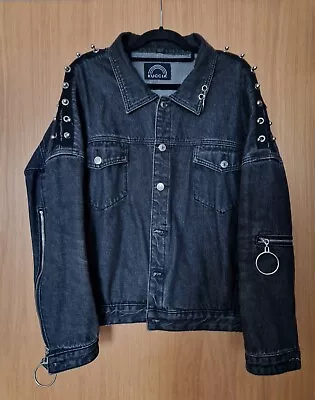 Buy KUCCIA Black Denim Jacket With Studs. Size M.  • 25£
