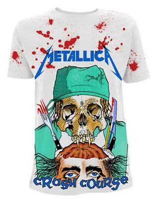 Buy Metallica Crash Course In Brain Surgery White T-Shirt OFFICIAL • 28.39£